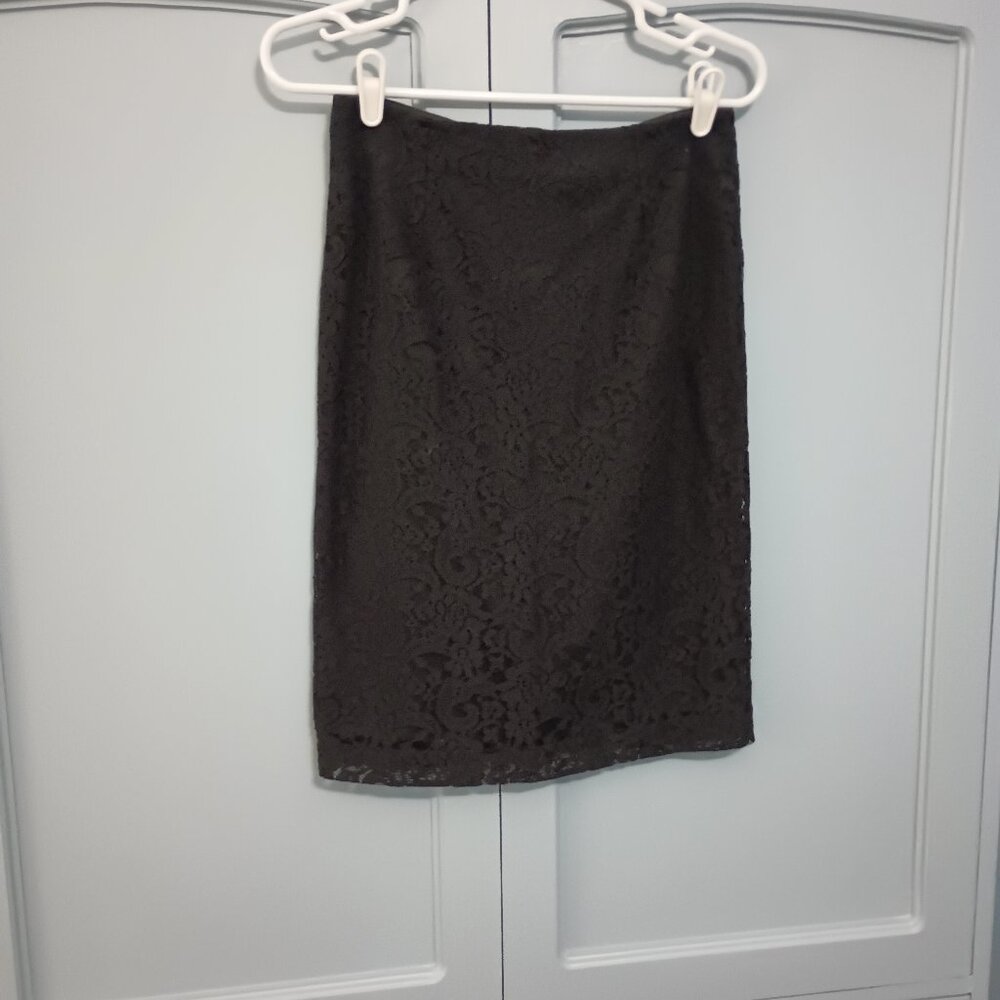 Banana Republic Black Lace Pencil Skirt